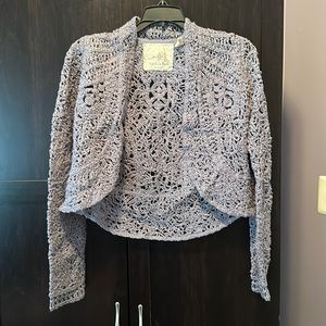 Anthropologie x Angel of the North Odessa Crochet Open Weave Cardigan Sze M